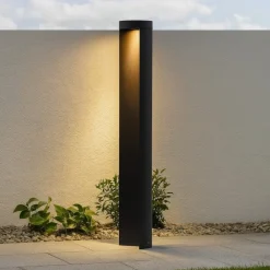 Lampioni Da Giardino-Selezionato da Mazzolaluce Lampione da giardino moderno led 9w 3000k cilindrico nero