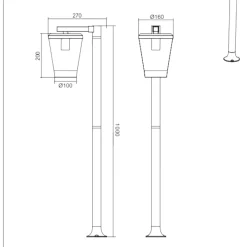 Lampioni Da Giardino-Selezionato da Mazzolaluce Lampione da giardino moderno lanterna antracite ip44