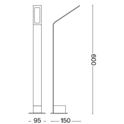 Lampioni Da Giardino-Ideal Lux Lampione da giardino moderno led 4000k agos pt h60 4000k ip54