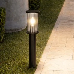 Lampioni Da Giardino-Selezionato da Mazzolaluce Lampione da giardino nero vetro