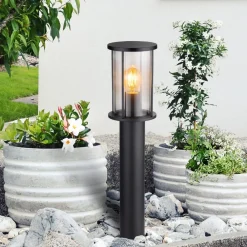 Lampioni Da Giardino-Selezionato da Mazzolaluce Lampione da giardino nero vetro