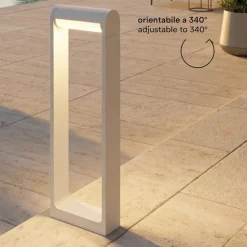 Lampioni Da Giardino-Perenz Illuminazione Lampione da giardino oriente bianco led 12w 3000k
