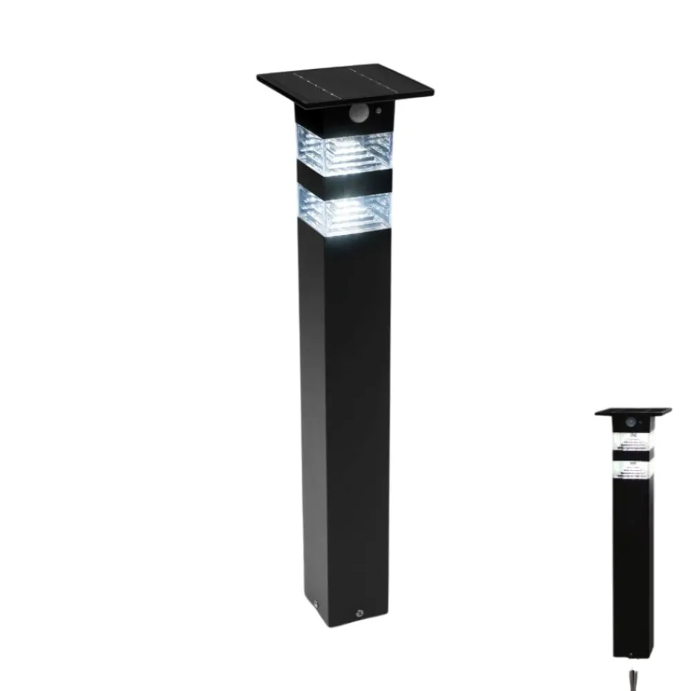 Lampioni Da Giardino-Selezionato da Mazzolaluce Lampione da giardino solare nero moderno 6000k