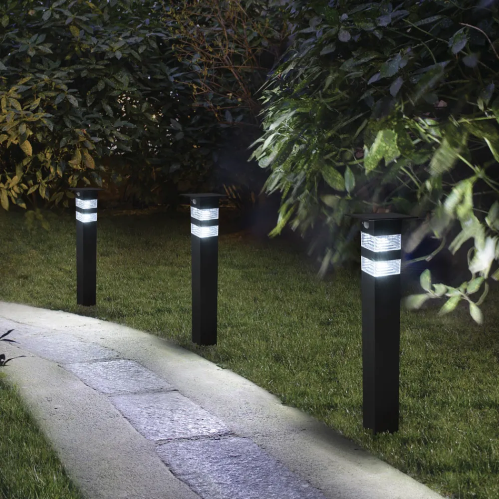 Lampioni Da Giardino-Selezionato da Mazzolaluce Lampione da giardino solare nero moderno 6000k