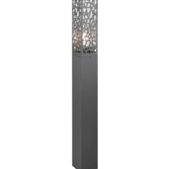 Lampioni Da Giardino-Selezionato da Mazzolaluce Lampione da giardino squadrato antracite moderno acciaio inox