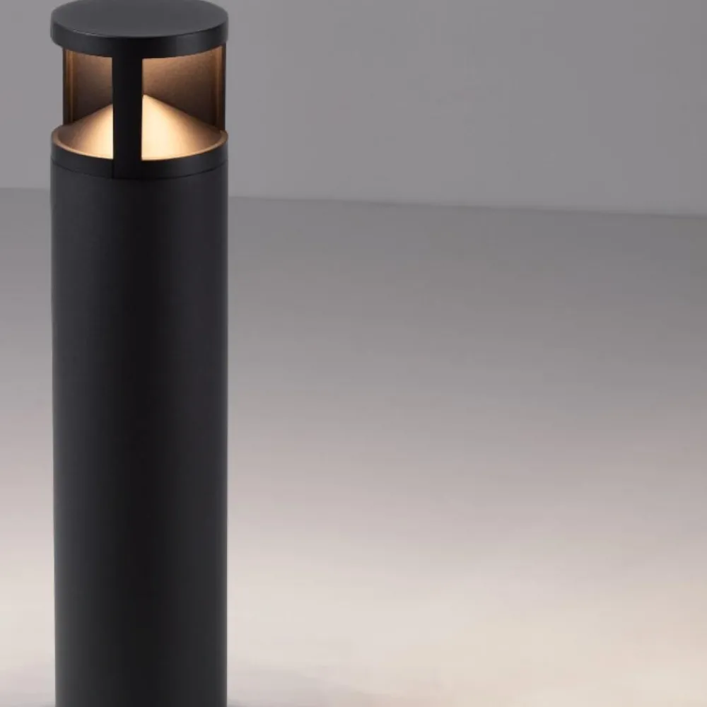 Lampioni Da Giardino-Selezionato da Mazzolaluce Lampione da giardino tubolare led 24w 3000k nero moderno