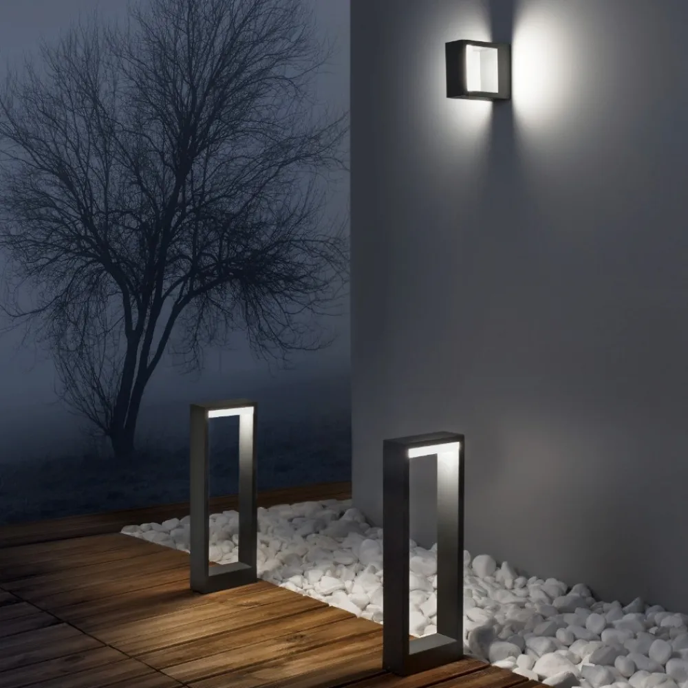 Lampioni Da Giardino-Selezionato da Mazzolaluce Lampione design moderno da giardino grigio led 7w 3000k