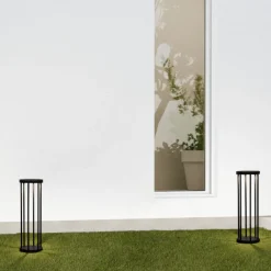 Lampioni Da Giardino-Selezionato da Mazzolaluce Lampione design moderno da giardino nero led 8w 3000k