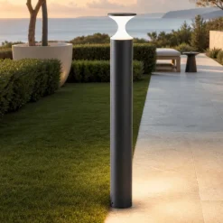 Lampioni Da Giardino-Selezionato da Mazzolaluce Lampione grafite per giardino led 13w 4000k design moderno