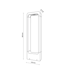 Lampioni Da Giardino-Selezionato da Mazzolaluce Lampione led 10w 3000k grigio antracite design moderno da giardino ip54