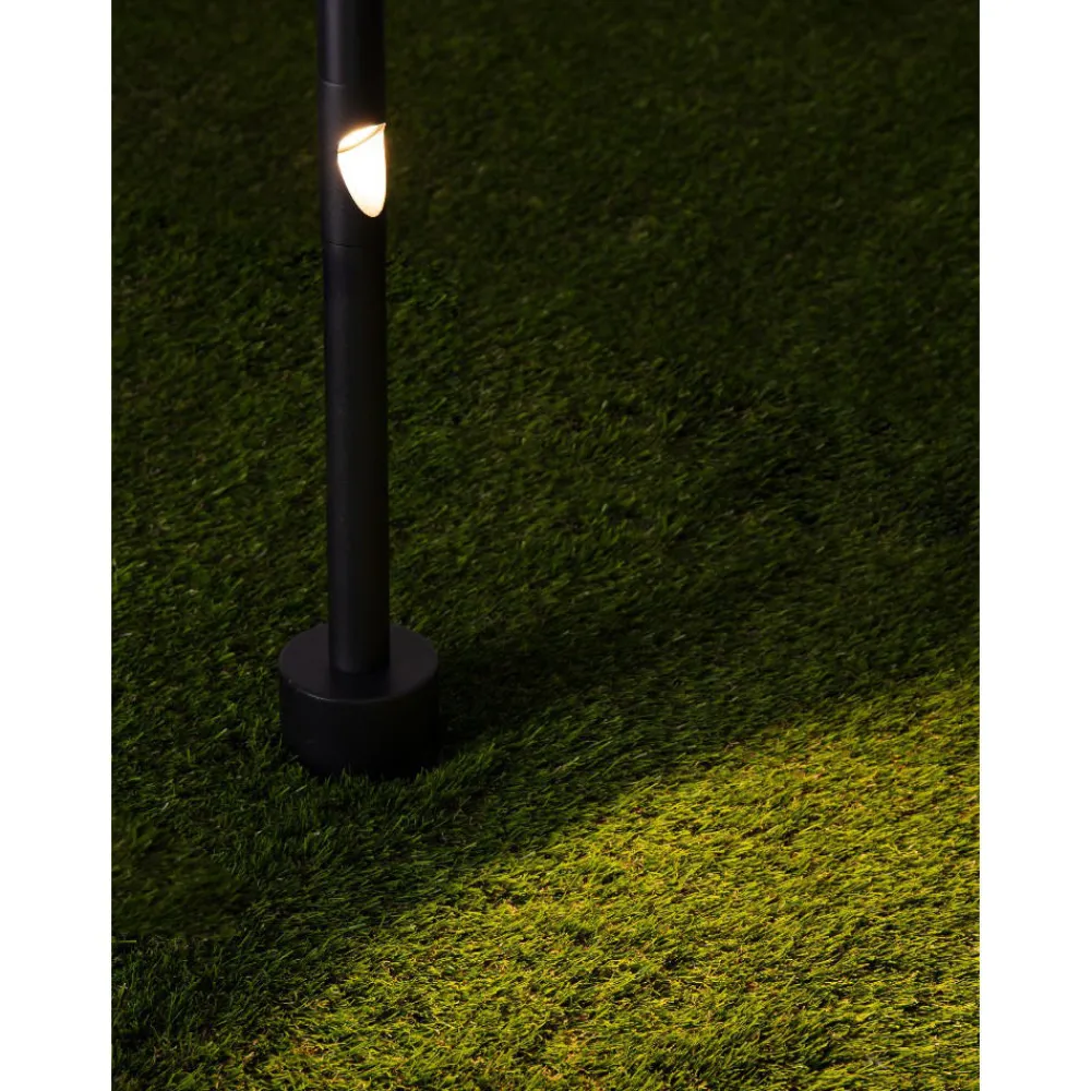 Lampioni Da Giardino-Selezionato da Mazzolaluce Lampione moderno cilindrico nero led 4w 3000k da giardino
