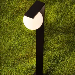 Lampioni Da Giardino-Selezionato da Mazzolaluce Lampione moderno da giardino nero vetro bianco led 8w 3000k
