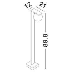 Lampioni Da Giardino-Selezionato da Mazzolaluce Lampione moderno da giardino nero vetro bianco led 8w 3000k