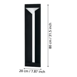 Lampioni Da Giardino-Selezionato da Mazzolaluce Lampione moderno da giardino nero ip54 led 3000k h80 cm