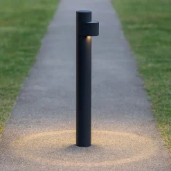 Lampioni Da Giardino-Selezionato da Mazzolaluce Lampione moderno da giardino led 8w 3000k tubolare nero