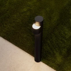 Lampioni Da Giardino-Selezionato da Mazzolaluce Lampione moderno da giardino led 8w 3000k tubolare nero