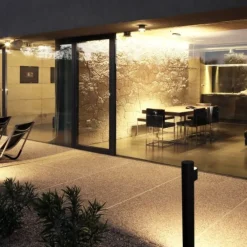 Lampioni Da Giardino-Selezionato da Mazzolaluce Lampione moderno da giardino led 8w 3000k tubolare nero
