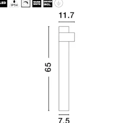 Lampioni Da Giardino-Selezionato da Mazzolaluce Lampione moderno da giardino led 8w 3000k tubolare nero