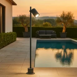 Lampioni Da Giardino-Selezionato da Mazzolaluce Lampione moderno per esterno led 13w 4000k grafite orientabile
