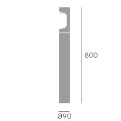 Lampioni Da Giardino-Selezionato da Mazzolaluce Lampione moderno per giardino grafite 80cm led 9w 3000k ip54