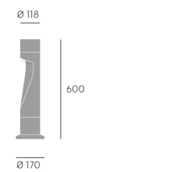 Lampioni Da Giardino-Selezionato da Mazzolaluce Lampione moderno per giardino grafite led 15w 4000k ip66