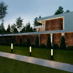 Lampioni Da Giardino-Selezionato da Mazzolaluce Lampione nero da esterno led 14w 3000k ip54 tubolare