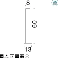 Lampioni Da Giardino-Selezionato da Mazzolaluce Lampione nero da esterno led 14w 3000k ip54 tubolare