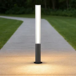 Lampioni Da Giardino-Selezionato da Mazzolaluce Lampione nero moderno ip65 tubolare led 25w per giardino