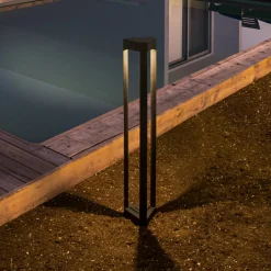 Lampioni Da Giardino-Selezionato da Mazzolaluce Lampione nero moderno per esterno da giardino led 9w 3000k