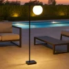 Lampioni Da Giardino-Selezionato da Mazzolaluce Lampione nero per esterni sfera vetro bianco moderno led 8w 3000k