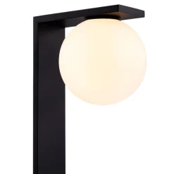 Lampioni Da Giardino-Selezionato da Mazzolaluce Lampione nero per esterni sfera vetro bianco moderno led 8w 3000k
