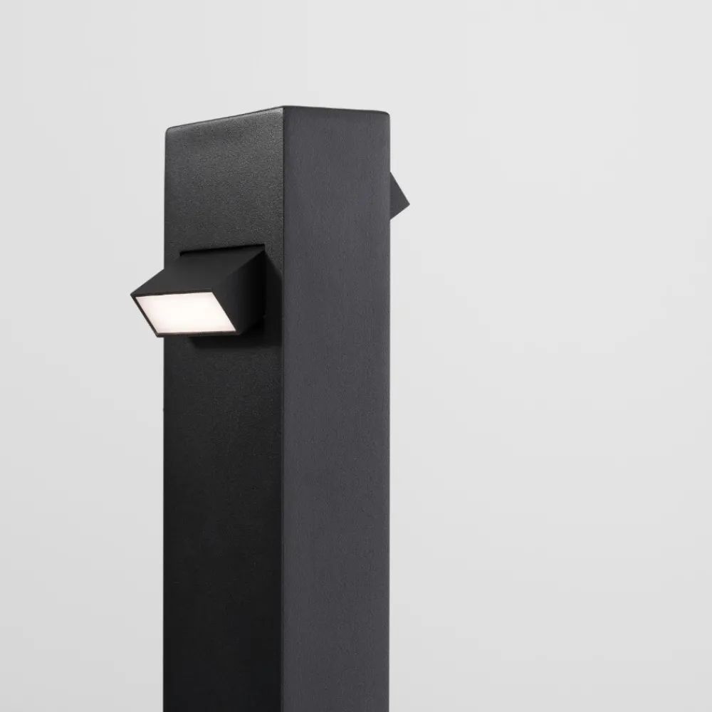 Lampioni Da Giardino-Selezionato da Mazzolaluce Lampione nero per giardino led 3000k rettangolare moderno