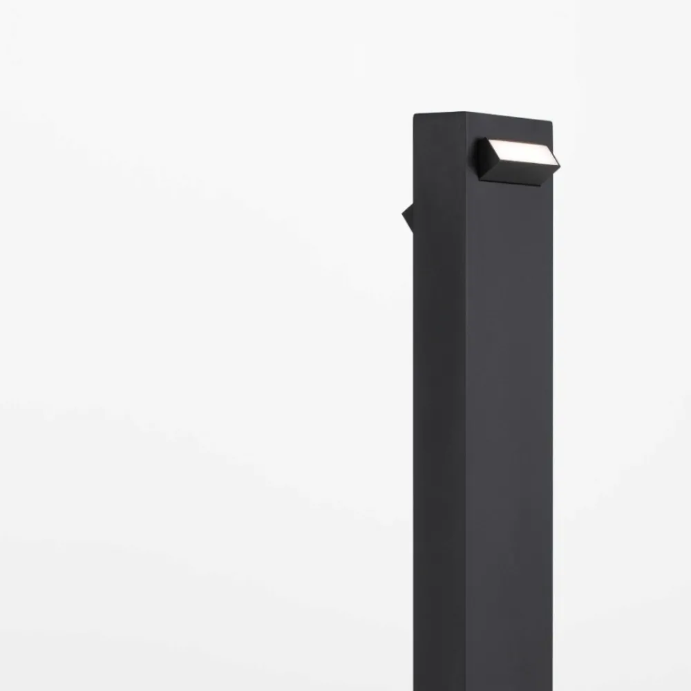 Lampioni Da Giardino-Selezionato da Mazzolaluce Lampione nero per giardino led 3000k rettangolare moderno