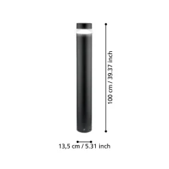 Lampioni Da Giardino-Selezionato da Mazzolaluce Lampione palo da esterno nero led 3000k ip65 nero cilindro h100 cm