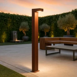 Lampioni Da Giardino-Selezionato da Mazzolaluce Lampione per esterni corten design moderno led 13w 4000k ip65