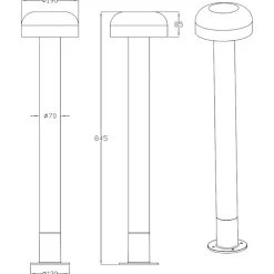 Lampioni Da Giardino-Selezionato da Mazzolaluce Lampione per esterno ip54 h84 cm effetto legno