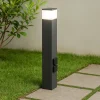 Lampioni Da Giardino-Selezionato da Mazzolaluce Lampione per esterno moderno grafite led 12w 3000k con due prese