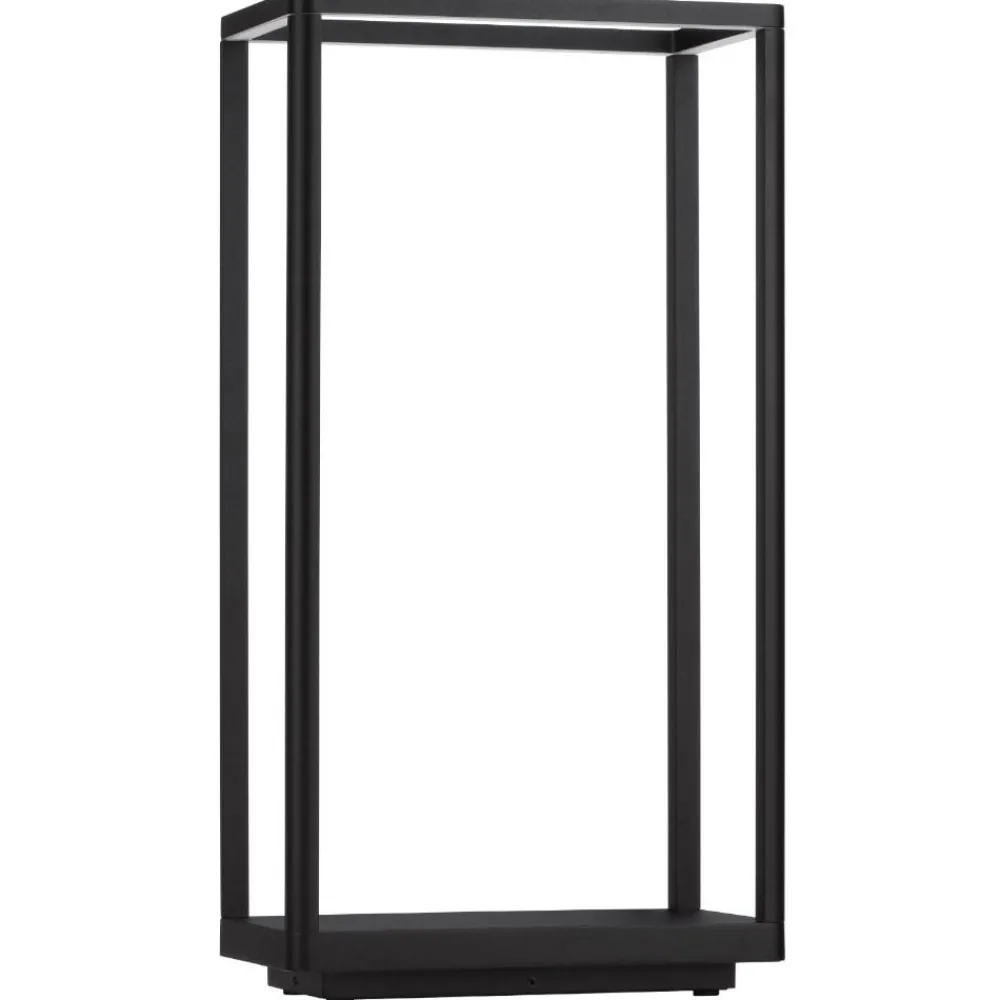 Lampioni Da Giardino-Selezionato da Mazzolaluce Lampione per esterno squadrato nero moderno led 9w 3000k