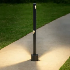 Lampioni Da Giardino-Selezionato da Mazzolaluce Lampione per giardini nero led 8w 3000k moderno cilindrico