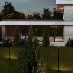 Lampioni Da Giardino-Selezionato da Mazzolaluce Lampione per giardini nero led 8w 3000k moderno cilindrico