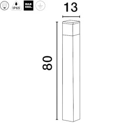 Lampioni Da Giardino-Selezionato da Mazzolaluce Lampione per giardino h80 cm moderno a rettangolo