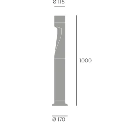 Lampioni Da Giardino-Selezionato da Mazzolaluce Lampione per giardino moderno grafite led 15w 4000k 90cm ip66