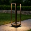 Lampioni Da Giardino-Selezionato da Mazzolaluce Lampione quadrato nero moderno da giardino led 9w 3000k