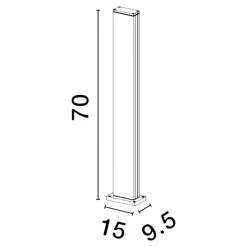 Lampioni Da Giardino-Selezionato da Mazzolaluce Lampione rettangolare nero moderno led 12w 3000k per esterno