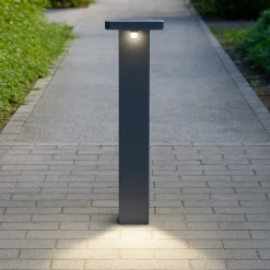 Lampioni Da Giardino-Selezionato da Mazzolaluce Lampione solare grigio da giardino led 4000k design moderno