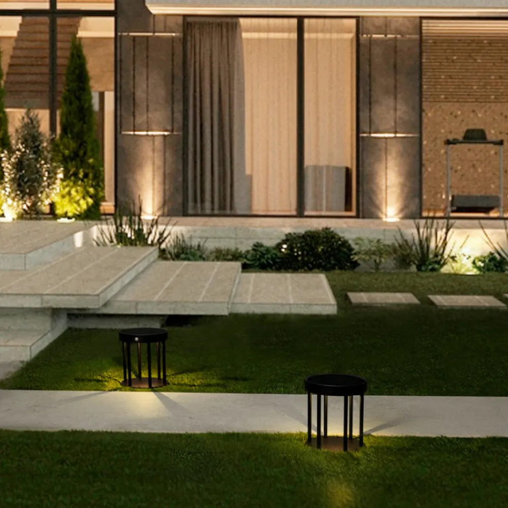 Lampioni Da Giardino-Selezionato da Mazzolaluce Lampione solare rotondo da giardino per esterno led 3000k