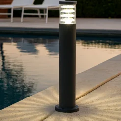 Lampioni Da Giardino-Ideal Lux Lampione tronco pt1 h80 antracite per esterno giardino ip65