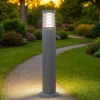 Lampioni Da Giardino-Ideal Lux Lampione tronco pt1 h80 grigio paletto grigio da esterni ip65 per giardino