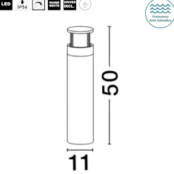Lampioni Da Giardino-Selezionato da Mazzolaluce Lampione tubolare moderno led 6w 3000k per giardino