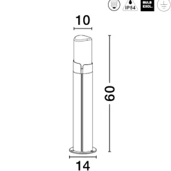 Lampioni Da Giardino-Selezionato da Mazzolaluce Lampione tubolare nero per giardini moderni h60 cm